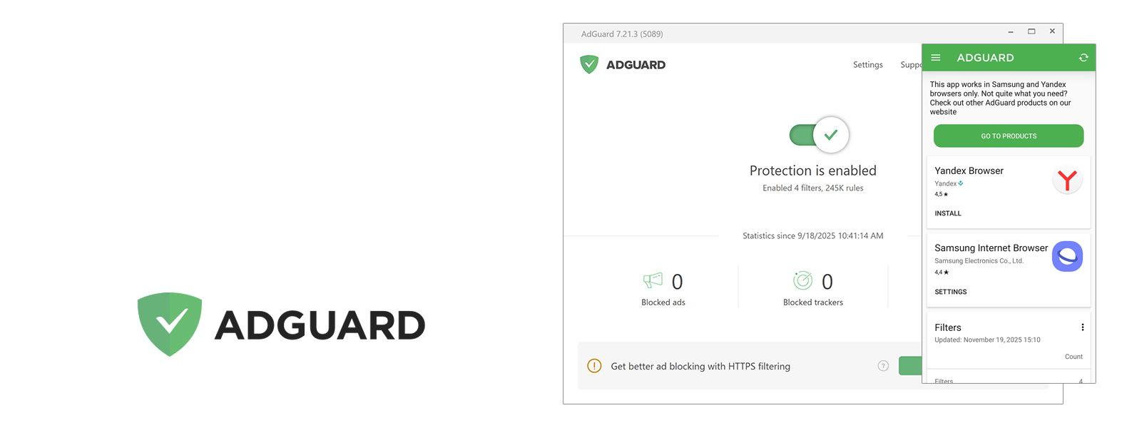 AdGuard cabeçalho do melhor bloqueador de anúncios