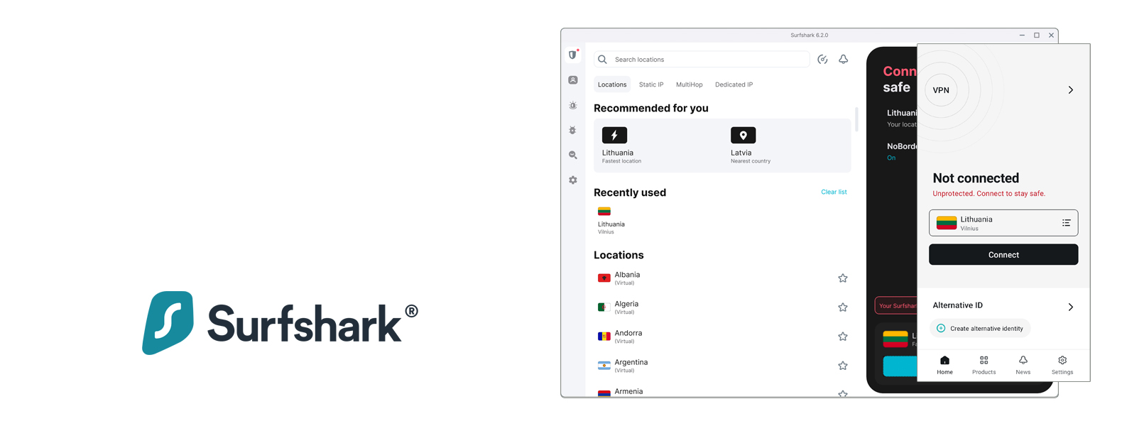 Surfshark cabeçalho VPN superior