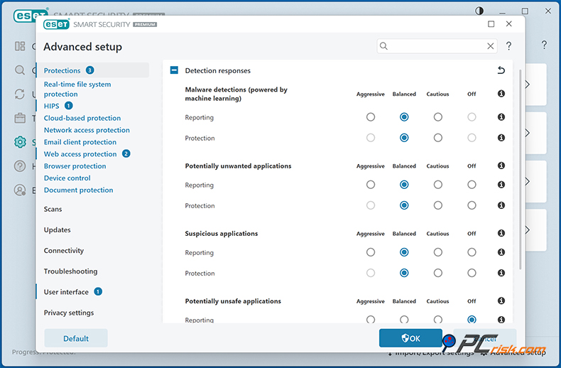 ESET Configuração avançada
