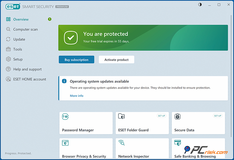 ESET Painel de controlo