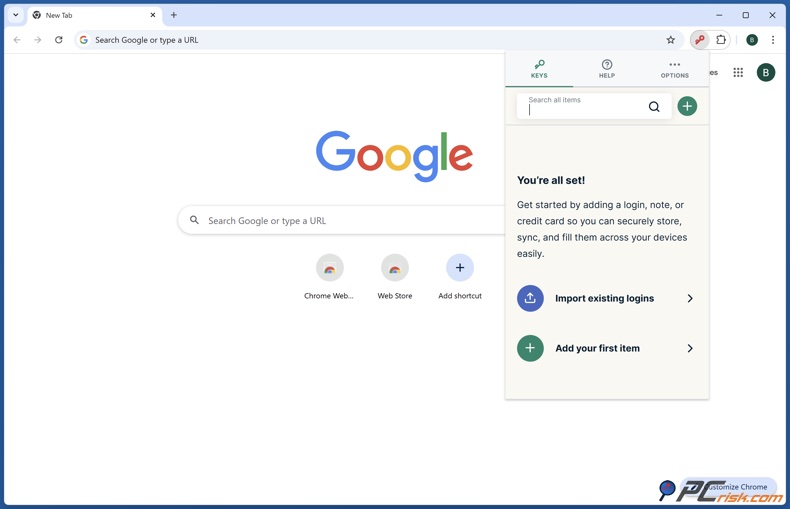 ExpressVPN Gestor de palavras-passe Keys