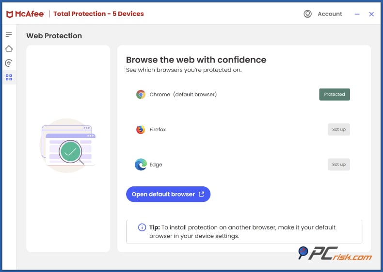 mcafee proteção web