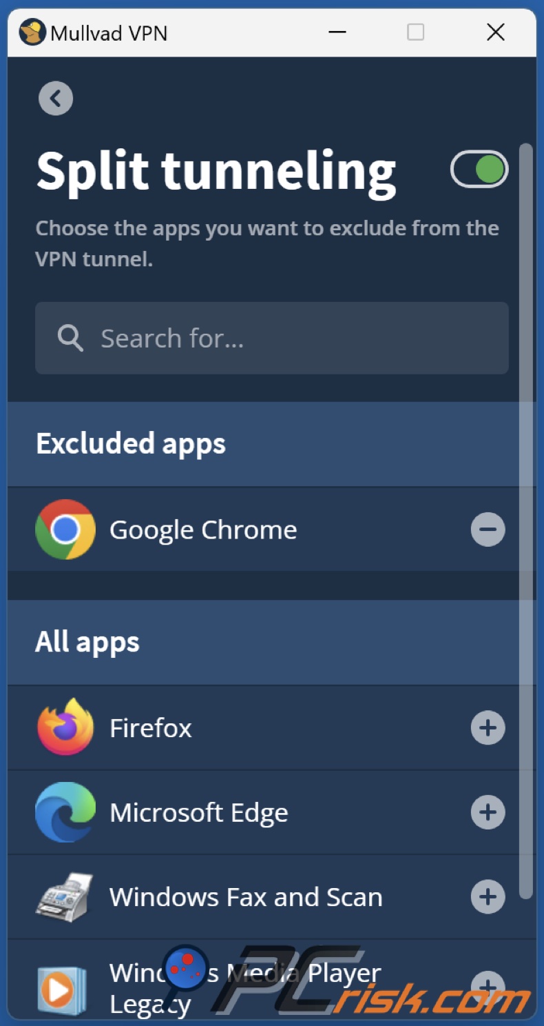 Mullivad Túnel dividido