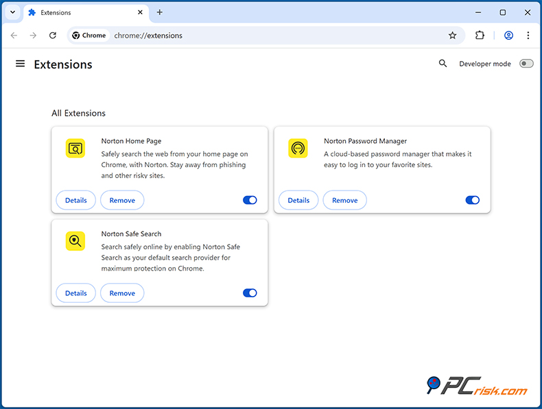 Norton 360 Deluxe Extensões do navegador