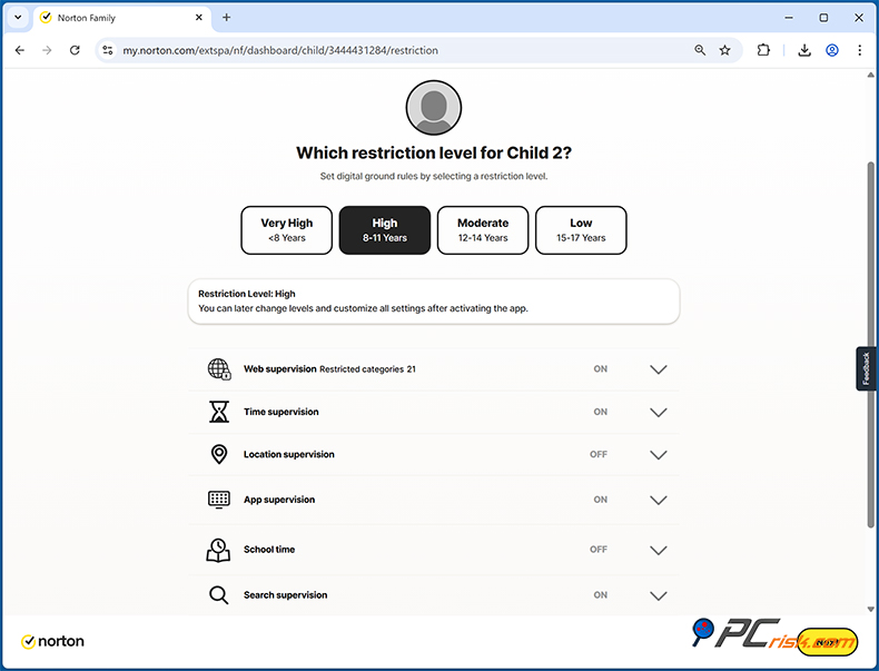 Norton AntiVirus Proteção à Criança