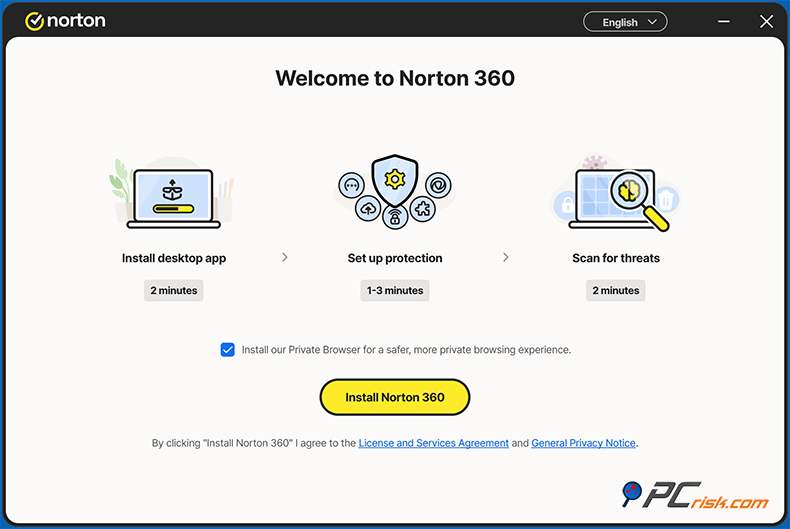 Norton 360 Deluxe Instalar configuração