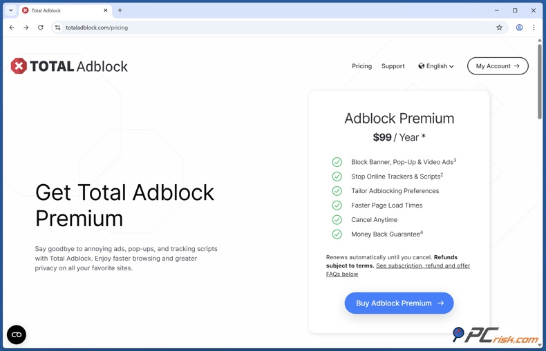 Total Adblock preços