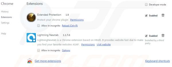 Remover o vírus Aartemis das extensões do Google Chrome