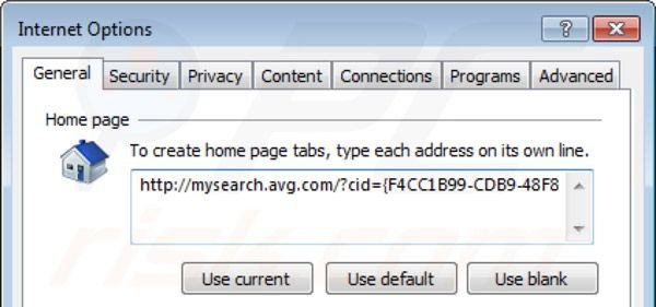 Remover AVG Search da página inicial do Internet Explorer
