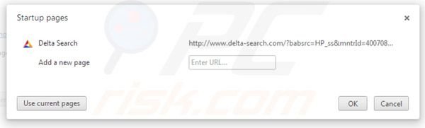 Página inicial Delta Search no Google Chrome