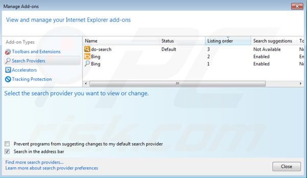 Remover Do-search.com do motor de busca padrão do Internet Explorer