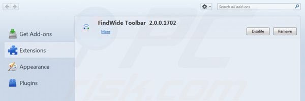 Remover Search.findwide.com das extensões do Mozilla FireFox