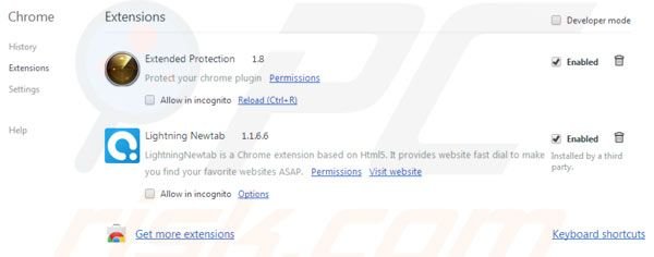 Remover o vírus Govome das extensões do Google Chrome