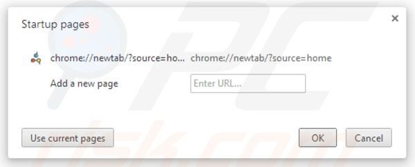 Remoção de Hometab da página inicial do Google Chrome