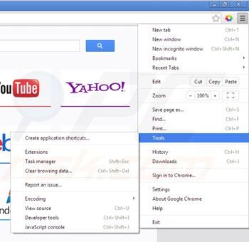 Remova Linkey do Google Chrome passo 1