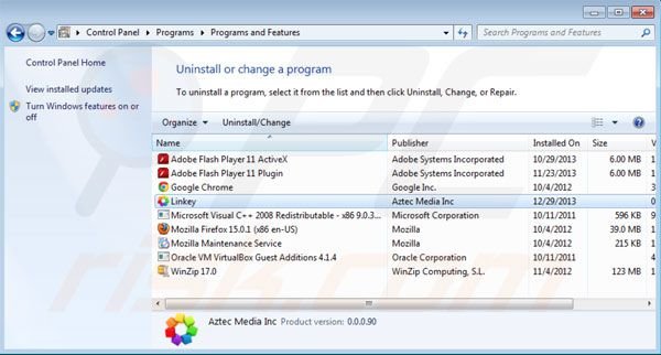 Remoção do vírus Linkey do Painel de Controlo