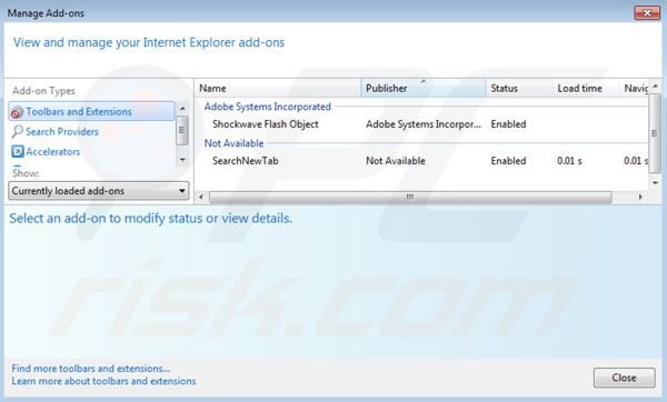 Remover a lista de extensões do redirecionamento de LocalMoxie do Internet Explorer