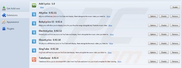 Remover o vírus Lyrics do Mozilla Firefox passo 2