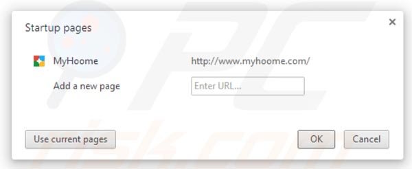 Remover Myhoome.com da página incial do Google Chrome passo 2