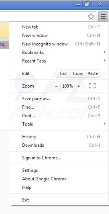 Remover Myhoome.com da página incial do Google Chrome passo 1