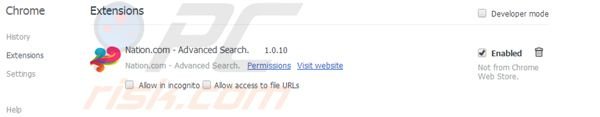 Remover Nation Search do Google Chrome