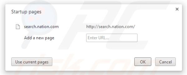 Página inicial Nation search no Google Chrome