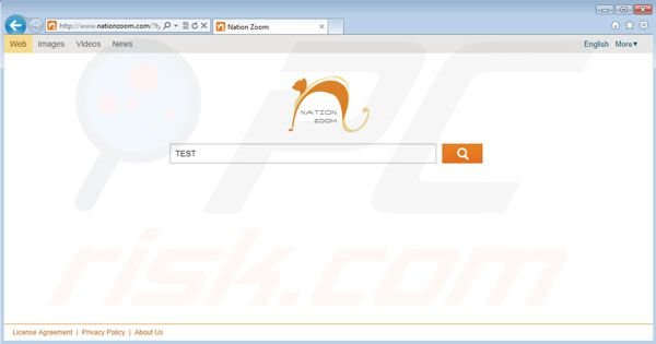 Vírus de redirecionamento Nationzoom.com