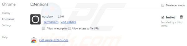 Remover OutoBox das extensões do Google Chrome passo 2