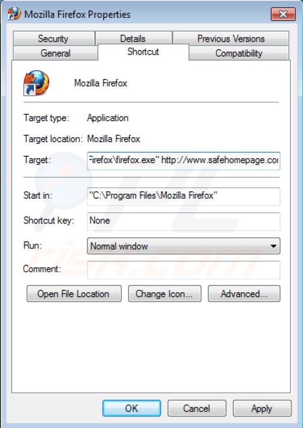 Remover o vírus Safehomepage.com do Firefox