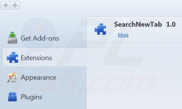 Remover websearch.searchbomb.info das extensões do Mozilla Firefox