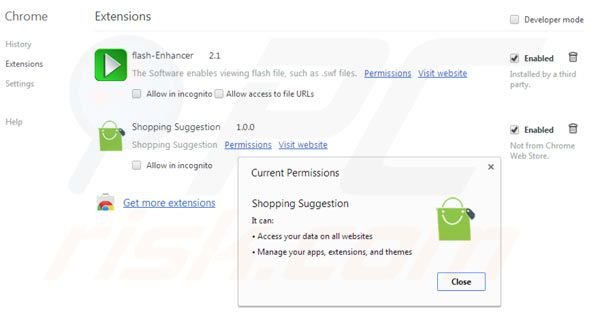 Remover Shopping Suggestion do Google Chrome passo 2