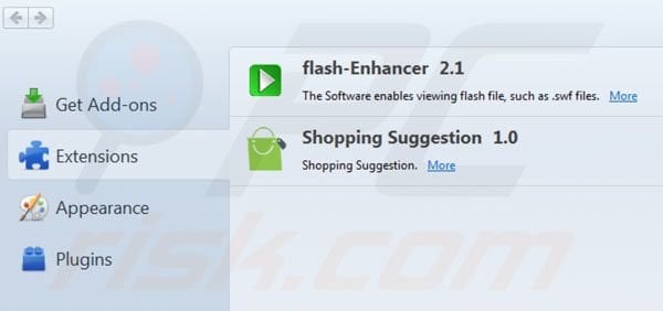 Remover Shopping Suggestion do Mozilla Firefox passo 2