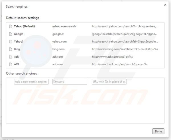 Remover Spigot das configurações do motor de busca padrão do Google Chrome