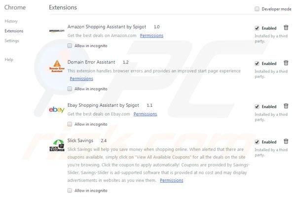 Remover Spigot das extensões do Google Chrome