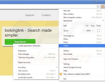 Remover os plugins SuperWeb do Google Chrome passo 1