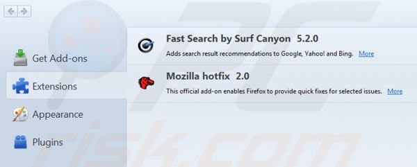 Remova plugins fraudulentos do Mozilla Firefox: