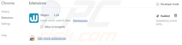 Remover Wajam do Google Chrome passo 2