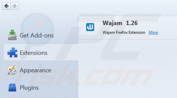 Remover Wajam do Mozilla FireFox passo 2