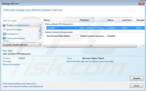Remover You-Bar do Internet Explorer passo 2