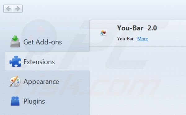 Remover You-Bar do Mozilla Firefox passo 2