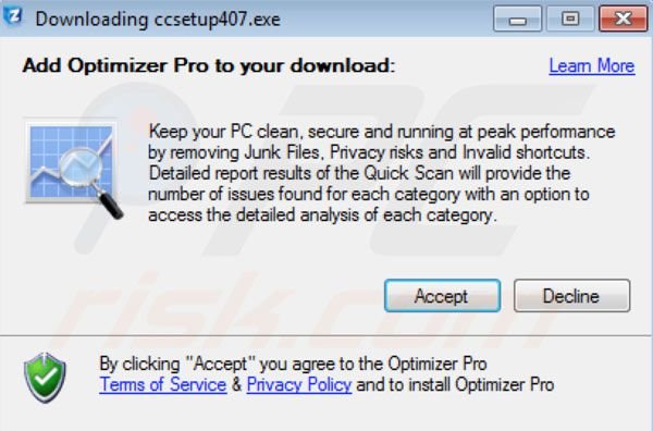 Zoom Downloader oferecendo a instalação de adware 