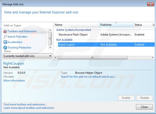 Remover anúncios por right coupon do Internet Explorer passo 2