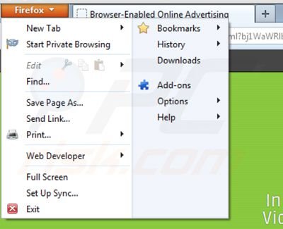 Remover Anúncios por Video Player das extensões do Mozilla Firefox passo 1