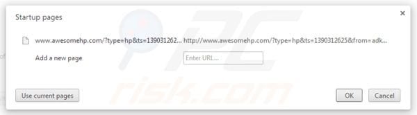 Remover awesomehp.com da página incial do Google Chrome