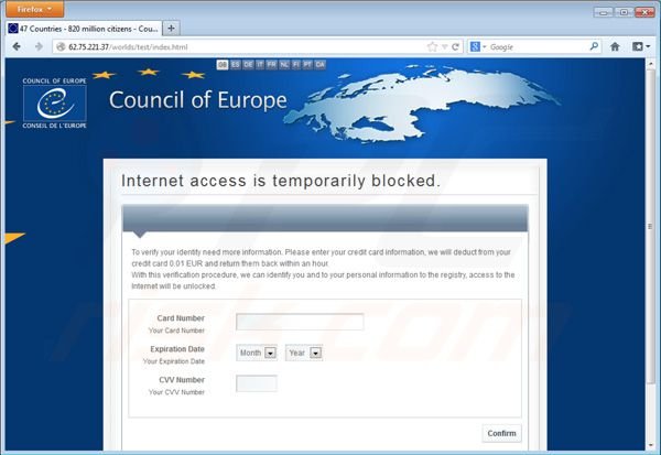 Furto da informação de cartão de crédito por Council of Europe