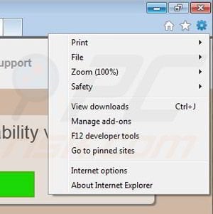 Remova o Vírus Fortunitas do Internet Explorer passo 1