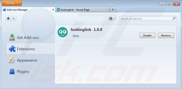 Remover anúncios anúncios lookinglink do Mozilla Firefox passo 2