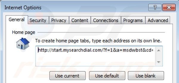 Remover start.mysearchdial.com da página inicial do Internet Explorer