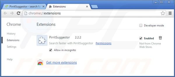 Remover Pirrit Suggestor do Google Chrome passo 2