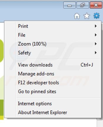 Remover Pirrit Suggestor do Internet Explorer passo 1